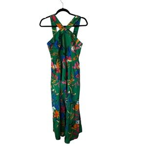 J.Crew Women’s Printed Tiered Halter Midi Dress in Bright Clover Multi Sz 4 NWT